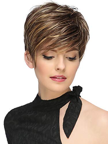 FCHW-wig Mix Brown Blonde Wig Natural Wave Wigs African American Short Wigs for Women Synthetic Wigs For Women(MZ-6633)