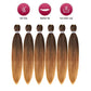 Pre Stretched Braiding Hair 22 Inch 6 Packs Professional Soft Yaki braiding Hair For Braids Hot Water Setting Synthetic Crochet Hair Extensions (22 Inch (Pack of 6), T1B/30/27)