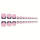 NHIXK 60Pcs Black French Tip Press on Nails & Press on Toenails Set, Square Press on Nails Medium Fake Nails Black French Press on Toenails Full Cover Stick on Press ons for Women
