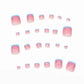 NHIXK 60Pcs Medium Press on Nails Square & Press on Toenails Set, Blue French Tip Press on Nails Short Square Press on Toe Nails Summer False Toenails Full Cover Stick on Nails for Women