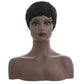 Short Pixie Cut Wigs for Black Women Short Natural Black Curly Wig With Bangs Synthetic Hair Pixie Wig for Women Pixie Cut Wigs Layered Hair Wig (Natural Black)