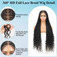 Olymei 360° Hd Full Lace Braided Wigs for Women Triangle Knotless Braided Wigs with Curly End with Baby Hair Box Braid Wig Premium Synthetic Braid Lace Front Wig Black 36"
