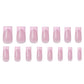 NHIXK 60 Pcs Pink French Tip Press on Nails Square & Press on Toenails Set, Medium Fake Nails Short Square Press on Toe Nails Summer False Nails Full Cover Stick on Toenails for Women