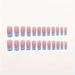 NHIXK 60Pcs Medium Press on Nails Square & Press on Toenails Set, Blue French Tip Press on Nails Short Square Press on Toe Nails Summer False Toenails Full Cover Stick on Nails for Women