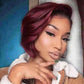 Usexy 1B99J Color Pixie Cut Lace Front Wigs Human Hair Pixie Wigs For Black Women Short Curly Bob Lace Front Wigs 13x4x1 Pixie Cut Lace Front Wigs Human Hair 150% Density Pre Plucked With Baby Hair