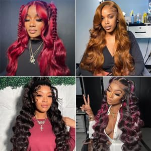 JTMMP 13x6 Deep Wave Lace Front Wigs Human Hair for Women 200% Density Deep Curly Human Hair Wig 34 Inch HD Lace Frontal Wigs Human Hair Pre Plucked with Baby Hair Natural Black Color