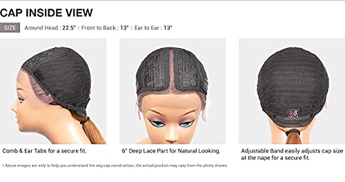 BOBBI BOSS HD Lace Front Wig 6 inch Deep Lace Part MediFresh MLF631 Tonia, Safe Heat Styling (TD21B/Blue)