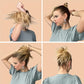 CAISHA Synthetic Fiber Hairpiece Scrunchie Scrunchy Updo Slightly Wavy Gray Blond Mix G21B