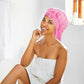 PLUMXUE Long Silk-Satin Hair Bonnet - Extra Large Sleeping Cap for Women Braid Curly with Adjustable Tie Band and Scrunchies (Pink)
