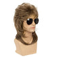 Baruisi Mens Mullet Wig 70s 80s Halloween Cosplay Costume Wigs for Fancy Dress,Light Brown