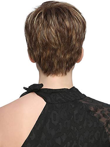 FCHW-wig Mix Brown Blonde Wig Natural Wave Wigs African American Short Wigs for Women Synthetic Wigs For Women(MZ-6633)