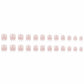 Short Square Press on Nails French Fake Nails Ombre Acrylic Nails Press on Full Cover Glossy False Nails Artificial Stick on Nail for Women Manicure Decoration 24PCS