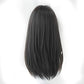 HUAISU Long Black Straight Hair Wig with Bangs Synthetic High Density Long Hair Wig for Women