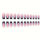 NHIXK 60Pcs Black French Tip Press on Nails & Press on Toenails Set, Square Press on Nails Medium Fake Nails Black French Press on Toenails Full Cover Stick on Press ons for Women