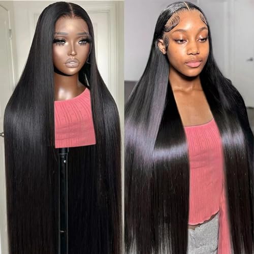 30 Inch 13x6 Lace Front Wigs Human Hair 200 Density Straight HD Lace Front Wigs Human Hair Straight Glueless Wigs Human Hair Pre Plucked 13x6 HD Frontal Human Hair Lace Front Wigs for Women