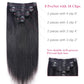 Clip in Hair Extensions Real Human Hair Clip ins Remy Human Hair Clip in Extensions Black Women 14 Inch Invisible Natural Straight Seamless Clip on Hair Extensions 8 pieces with 18 Clips 120g