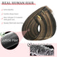 Clip in Hair Extensions Real Human Hair, Remy Human Hair Clip in Extensions Double Weft Seamless Clip ins Hair Extension for Women Balayage Natural Black Mixed Chestnut Brown 16 Inch 2.8oz/80g