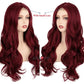 Wine Wig Long Curly Hd Lace Front Wigs Human Hair,Deep Wave Wig for White Women Hd Lace Closure Wigs Cosplay Wig