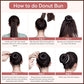 YaFex Hair Bun Maker Kit, 4 Pieces (1 Large, 2 Medium and 1 Small), A-Brown, 30 Pieces Accessories Including Hair Nets, Elastic Hair Ties, Hair Bobby Pins