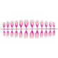24 Pcs Almond Press on Nails Medium Fake Nails Kit Pink French Tip False Nails with 3D Design Almond Nail Tips Acrylic Nails Press ons Glossy Holiday Glue on Nails Reusable Stick on Nails for Women
