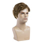 Baruisi Mens Wigs Short Light Brown Wig Synthetic Heat Resistant Natural Halloween Cosplay Hair for Male