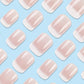 Short Square Press on Nails French Fake Nails Ombre Acrylic Nails Press on Full Cover Glossy False Nails Artificial Stick on Nail for Women Manicure Decoration 24PCS