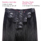 Clip in Hair Extensions Real Human Hair Clip ins Remy Human Hair Clip in Extensions Black Women 14 Inch Invisible Natural Straight Seamless Clip on Hair Extensions 8 pieces with 18 Clips 120g