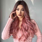 Ymiko Red Lace Front Wig, Pink Wig, Pink Lace Front Wigs Deep Wave Curly Lace Wig Pink Lace Front Wig Pink Lace Front Wig Human Hair with Hair Pink Color Cosplay Wigs for Girls and