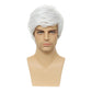 DARLIN HAIR Mens Wigs Short White Wig Men Synthetic Heat Resistant Layered Natural Halloween Cosplay Costume Wig