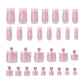 NHIXK 60 Pcs Pink French Tip Press on Nails Square & Press on Toenails Set, Medium Fake Nails Short Square Press on Toe Nails Summer False Nails Full Cover Stick on Toenails for Women