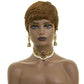 Short Wig for Black Women Dark Brown Pixie Cut Wig for Women Auburn Short Pixie Wigs With Bangs Synthetic Hair Pixie Wigs for Black Women Short Wigs (Dark Brown)