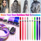 12 PCS Grey Hair Extensions Clip in, Colored Party Highlights Extension for Kids Girls Synthetic Hairpiece Straight 22 inch