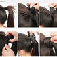 SWACC Women Long Straight/Curly Wavy Wrap Around Ponytail Extension Synthetic Hair Piece Clip in Hair extensions (Straight, Silver Gray)
