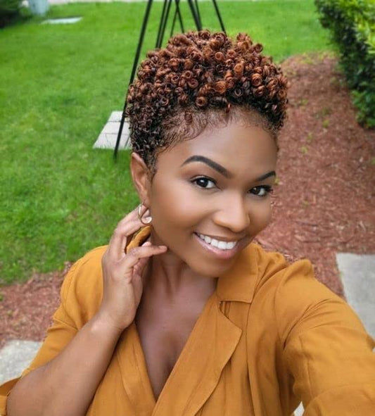 BeiSD Short Pixie Cuts Synthetic Wigs For Black Women Blonde Black 2 Tones Synthetic Wig Short Black Wigs With Blonde Bangs (9641-1B)