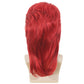 Swiking Red Mullet Wigs for Men 70s 80s Disco Rocker Curly Punk Fancy Party Halloween Cosplay Costume Full Hair Wigs(Red)