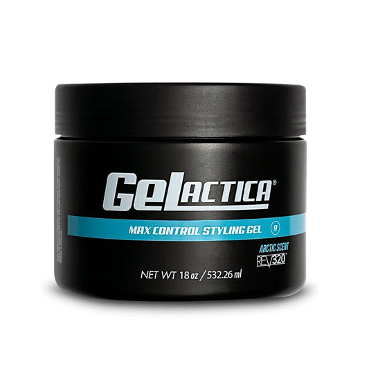 Gelactica Max Control Hair Gel for Men, Alcohol-Free, Strong Hold Styling Gel, Natural Extracts for Long-Lasting Hold and Shine, Slick Back Hair Style 18 oz