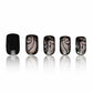 Black Press on Nails Short Square Fake Nails with Designs Black Vine Acrylic False Nail Kits Glossy Full Cover Spring Winter Glue on Nails with Rhinestone Artificial Stick on Nail for Women 24PCS