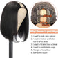 Amella Hair U Part Wig Human Hair Straight Bob Wigs For Black Women 10inch Brazilian Remy Hair Short Bob Human Hair Wigs Clip in U Part Wig Human Hair Extensions Natural Black Color