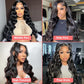 28 Inch Body Wave Lace Front Wigs Human Hair Pre Plucked 13x4 HD Transparent Lace Frontal Wigs Human Hair 180% Density Glueless Wigs Human Hair With Natural Black Hairline Baby Hair For Women
