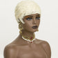 613 Blonde Pixie Cut Wig Short Wigs for Black Women Short Wavy Hair Replacement Blonde Pixie Synthetic Hair Curly Layered Wig With Bangs Short Cut Wigs for Black Women