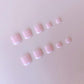 NHIXK 60Pcs White French Tip Press on Nails & Press on Toenails Set, Square Press on Nails Medium Fake Nails French False Toenails Full Cover Stick on Nails for Women Manicure Kit