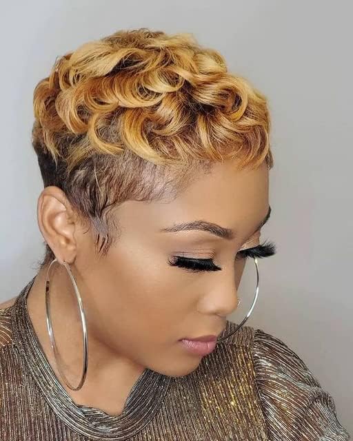 FCHW Hair Pixie Cut Wig Short Wigs For Black Women Short Curly Hair Wigs Natural Black Wigs Brazilian Remy real hair wig