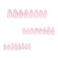 24 Pcs White French Tip Press on Nails Almond Medium Fake Nails with Glue Cute Pink False Nails with 3D Flower Bow Design Handmade Nails Glossy Holiday Glue on Nails Reusable Stick on Nails for Women
