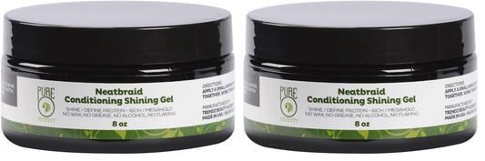 Pure O Hair Solution Product Neatbraid Conditioning Shining Gel 8 Oz (Pack of 2)
