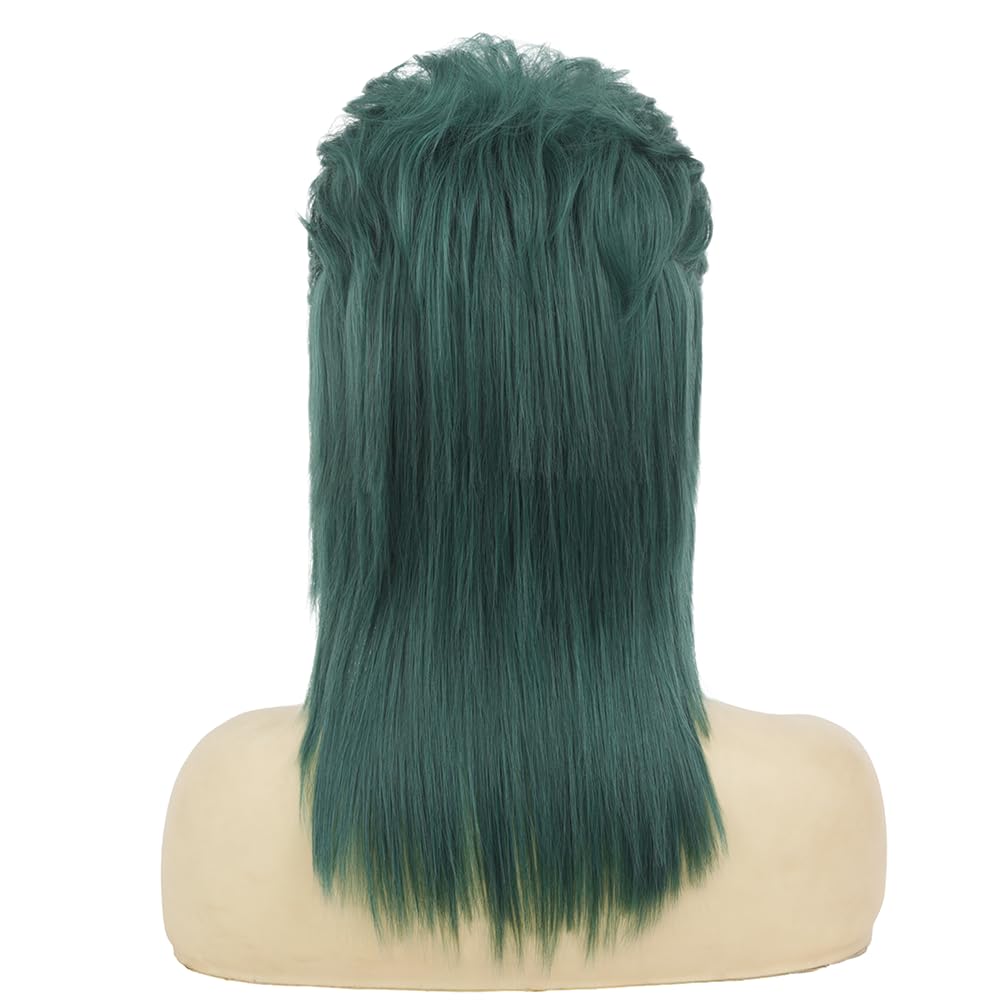 Swiking Green Mullet Wigs for Women Shaggy Shoulder Length Layered Wig 70s 80s Rocker Wigs Cosplay Daily Hair Wigs(Green)