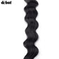 DÉBUT Wavy Long Synthetic Hair 6 Bundles with Easy Closure Body Wave High Temperature Fiber Hair Weave 7PCS 320g 1B Color