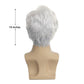 Baruisi Men Wigs Short White Wig Synthetic Heat Resistant Natural Halloween Cosplay Hair