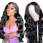 Yamikk 26 Inch 13x5 Body Wave Lace Front Wigs Human Hair For Black Women 180% Density HD Lace Front Human Hair Wigs Pre Plucked Natural Hairline Brazilian Lace Frontal Wigs With Baby Hair