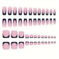 NHIXK 60Pcs Black French Tip Press on Nails & Press on Toenails Set, Square Press on Nails Medium Fake Nails Black French Press on Toenails Full Cover Stick on Press ons for Women