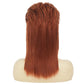 Swiking Orange Mullet Wig for Women Curly 70s 80s Rocker Shoulder Length Straight Natural Layered Hair Cosplay Synthetic Women Wigs(Orange)